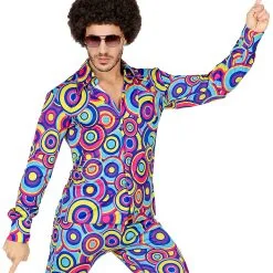 70ies Hemd Bubbles Blau -Kostümzubehör Verkaufsladen 70er jahre herrenhemd bubbles blau 70ies groovy shirt bubbles blue kostuemzubehoer 38513 03 3