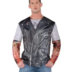 Biker Shirt Mit Fake Tattoo Ärmeln