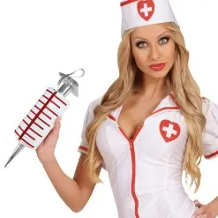 Große Spritzen Handtasche -Kostümzubehör Verkaufsladen blutige spritze handtasche grosse spritzen handtasche bloody syringe hand bag kostuemzubehoer halloween handtasche 36998 04 1