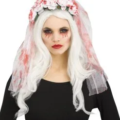 Blutiger Kostümschleier Mit Rosen