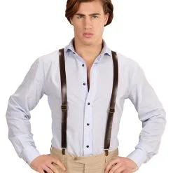 Hosenträger In Lederoptik Braun -Kostümzubehör Verkaufsladen braun hosentraeger in lederoptik vintage steampunk hosentraeger faschings kostuemzubehoer 29521 5