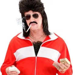 Brusthaar Toupet Schwarz