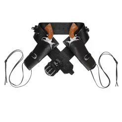 Doppelter Western-Pistolen Halter Schwarz