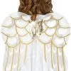 Weiß-goldene Engelsflügel 2 Weiß-goldene Engelsflügel -Kostümzubehör Verkaufsladen engels fluegel wei gold engelfluegel fuer karneval kostuem zubehoer fuer fasching angel wings 26564
