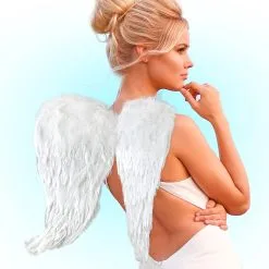 Weiße Engelsflügel Mit Federn 51x46cm -Kostümzubehör Verkaufsladen engelsfluegel mit weissen federn white angel wings kostuemfluegel und zuebehoer 52424 4