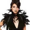 Schwarzer Feder Bolero -Kostümzubehör Verkaufsladen extravaganter feder bolero in schwarz halloween kostuem accessoire verkleidungs zubehoer gothic bolero 39419