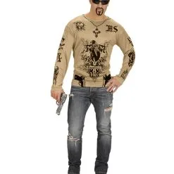 Gang Member Tattoo Shirt -Kostümzubehör Verkaufsladen gang member gangster tattoo shirt faschings kostuem bad taste mottoparty kostuem 36687 03 1
