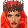 Funkelnde Krone Mit Edelsteinen -Kostümzubehör Verkaufsladen glitzernde krone mit juwelen halloween und faschings kopfschmuck black jeweled crown accessorie 38202