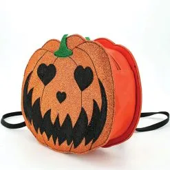 Glitter Halloween Kürbis Rucksack -Kostümzubehör Verkaufsladen glitzernder jack o lantern rucksack glittery jack o lantern backpack halloween zubehoer halloween kuerbis rucksack 54517 4