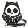 Skelett Fledermaus Handtasche "Glow In The Dark" -Kostümzubehör Verkaufsladen glow on the dark skelett fledermaus handtasche skeleton bat shoulder bag 53445