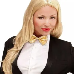 Pailletten-Fliege Gold -Kostümzubehör Verkaufsladen goldene fliege aus pailletten goldene pailletten fliege golden tie bow 29360 04