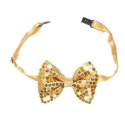 LED Pailletten Fliege Gold