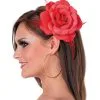 Rote Rose Mit Haargummi -Kostümzubehör Verkaufsladen haargummi mit roter rose sugar skull day of the dead haarschmuck faschings haarschmuck rose 36472