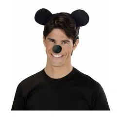 Schwarze Mäuse Ohren Mit Haarreif -Kostümzubehör Verkaufsladen haarreif mit maeuseohren maeuschen ohren mit haarreif bild3 22864