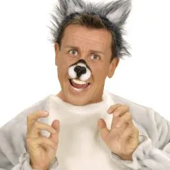 Wolfs Ohren Plüsch Haarreif -Kostümzubehör Verkaufsladen haarrige wolfs ohren tierkostuem kostuemzubehoer hairy wolfs ear headband 36586 02