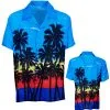 Blaues Hawaii Hemd Mit Palmen -Kostümzubehör Verkaufsladen hawaiihemd mit palmen surfer boy kostuem 80er jahre hawaii hemd hawaii shirt with palms 36544 01 1