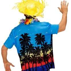 Blaues Hawaii Hemd Mit Palmen -Kostümzubehör Verkaufsladen hawaiihemd mit palmen surfer boy kostuem 80er jahre hawaii hemd hawaii shirt with palms 36544 03 1