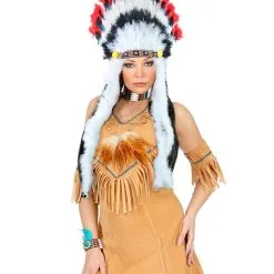 Indianer Kopfschmuck Mit Federn -Kostümzubehör Verkaufsladen indianer federschmuck indianer kopfschmuck native indian feather hairpiece indianer kostuemzubehoer 26447 03