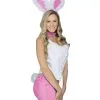 Sexy Häschen Set Weiß-rosa -Kostümzubehör Verkaufsladen instant haeschen set weiss playboy bunny kostuemset karnevals verkleidung sexy frauenkostuem hase bunny set white 16844