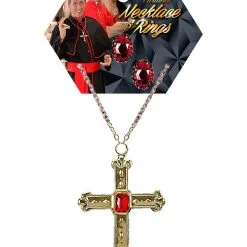 Kardinal Schmuck Set 3-teilig -Kostümzubehör Verkaufsladen kardinal set 3teilig kostuemschmuck papstkette mit papstring und kreuz 20166 3 1