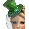 Mini Hut Grün Mit Tüll -Kostümzubehör Verkaufsladen mini zylinder gruen mini hut gruen fever top hat with headband green fancy dress top hat 24026
