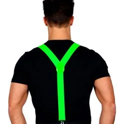 Neongrüne Hosenträger -Kostümzubehör Verkaufsladen neongruene hosentraeger neon green suspenders 80er jahre kostuemzubehoer 24154 03
