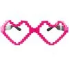 Neonpinke Pixel Herzbrille -Kostümzubehör Verkaufsladen pixel herz brille neonpink faschingsbrille mit herzen neon party accessoires jga party zubehoer 8801913