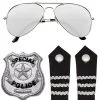 Cop Kostümzubehör Set 4-tlg. -Kostümzubehör Verkaufsladen polizistem kostuemzubehoer set polizei uniform zubehoer police set 29372 1