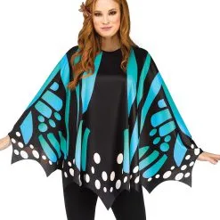 Schmetterlings Flügel Poncho Blau