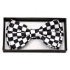 Schwarz-weiße Schachbrett Fliege Deluxe -Kostümzubehör Verkaufsladen schwarz weiss karierte fliege deluxe schleife kostuem zubehoer herrenfliege checkered tie