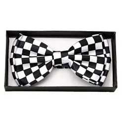 Schwarz-weiße Schachbrett Fliege Deluxe