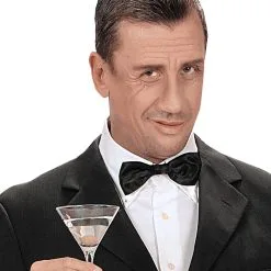 Schwarze Satinfliege -Kostümzubehör Verkaufsladen schwarze fliege aus satin schwarze fliege kostuem zubehoer 22938 3