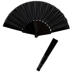 Schwarzer Burlesque Fächer Aus Stoff