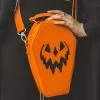 Creepy Kürbis Sarg Handtasche Orange -Kostümzubehör Verkaufsladen spooky pumpkin sarg handtasche orange haunted hallows coffin shaped bag halloween und gothic geschenkartikel 53302 5