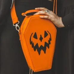 Creepy Kürbis Sarg Handtasche Orange