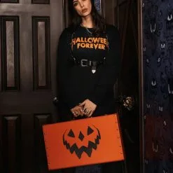 Creepy Pumpkin Vintage Koffer Orange -Kostümzubehör Verkaufsladen spooky pumpkin vintage koffer orange liverly ghosts haunted hallows vintage trunk halloween merchandise und geschenke 54188 2