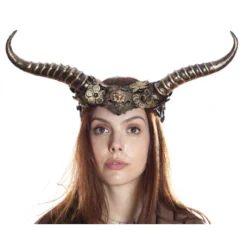 Steampunk Fabelwesen Hörner Haarreif Mit Spitze Gold