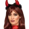 Metallic Teufelshörner Mit Federn Als Haarreif -Kostümzubehör Verkaufsladen teufelshoerner haarreifen mit federn teufel kostuemzubehoer metallic devil horn headband 35827