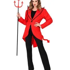 Roter Teufelsschwanz -Kostümzubehör Verkaufsladen teufelsschwanz fuer halloween roter teufel schwanz fuer fasching devil kostuem zubehoer 13917 03