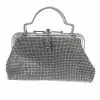 Silberne Vintage-Handtasche Mit Strass -Kostümzubehör Verkaufsladen vintage handtasche mit strass silber disco tasche glamour clutch jewellery bag silver bild1 24091