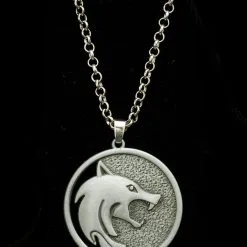 Halskette Mit Wolf Medaillon